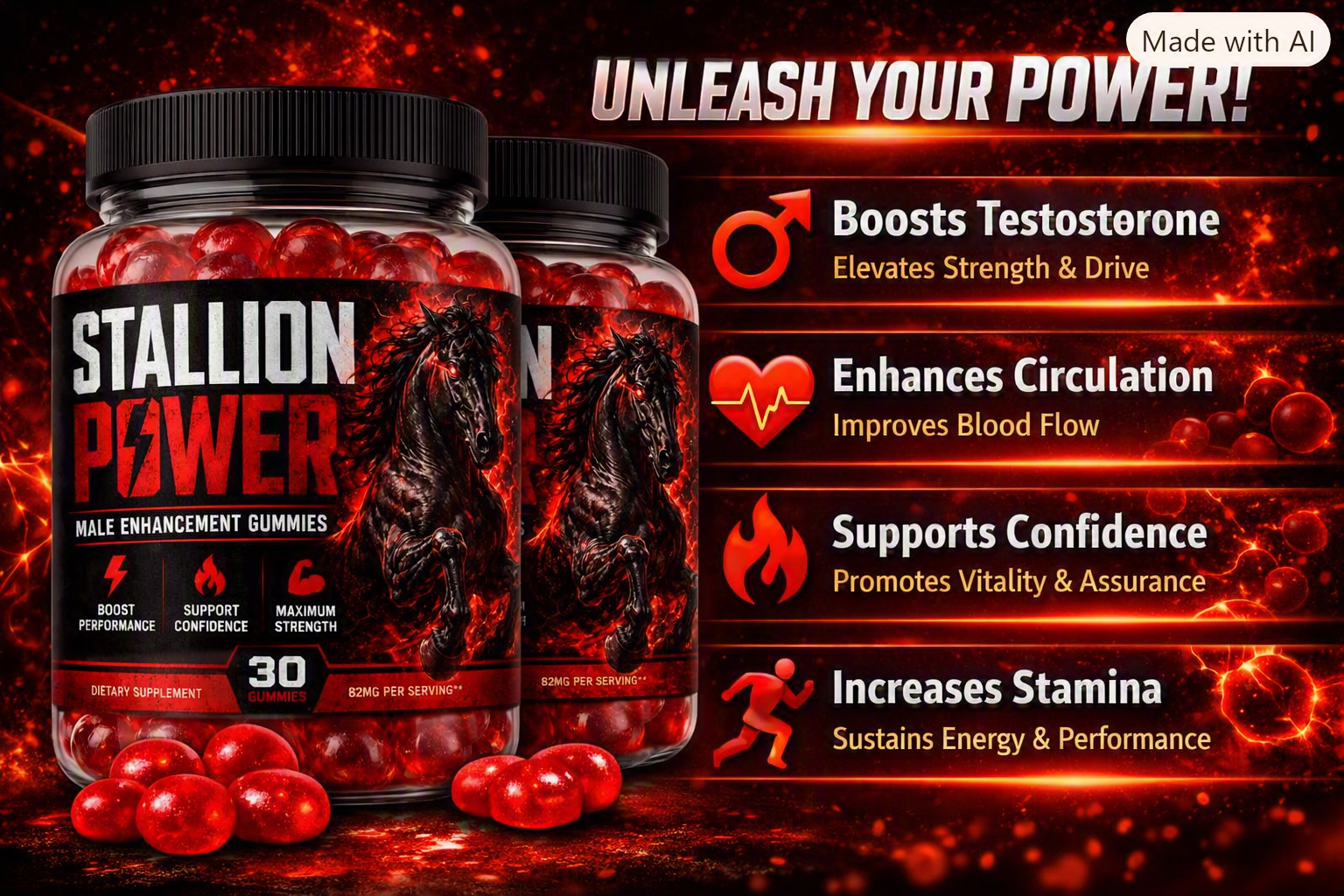 Stallion Power benefits — boost testosterone, enhance circulation, support confidence, increase stamina